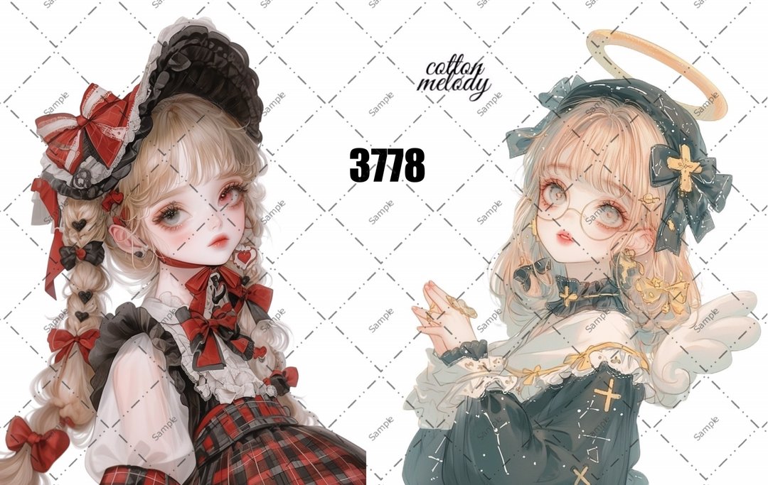 original sticker no.3778 人物贴纸 原创贴纸 原创人物贴纸 装饰贴纸 cotton melody - 贴纸 - 纸 