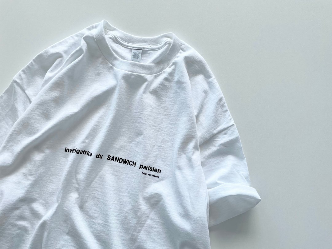 Big silhouette T-shirt / white / unisex / SANDWICH  parisien - 中性连帽卫衣/T 恤 - 棉．麻 白色