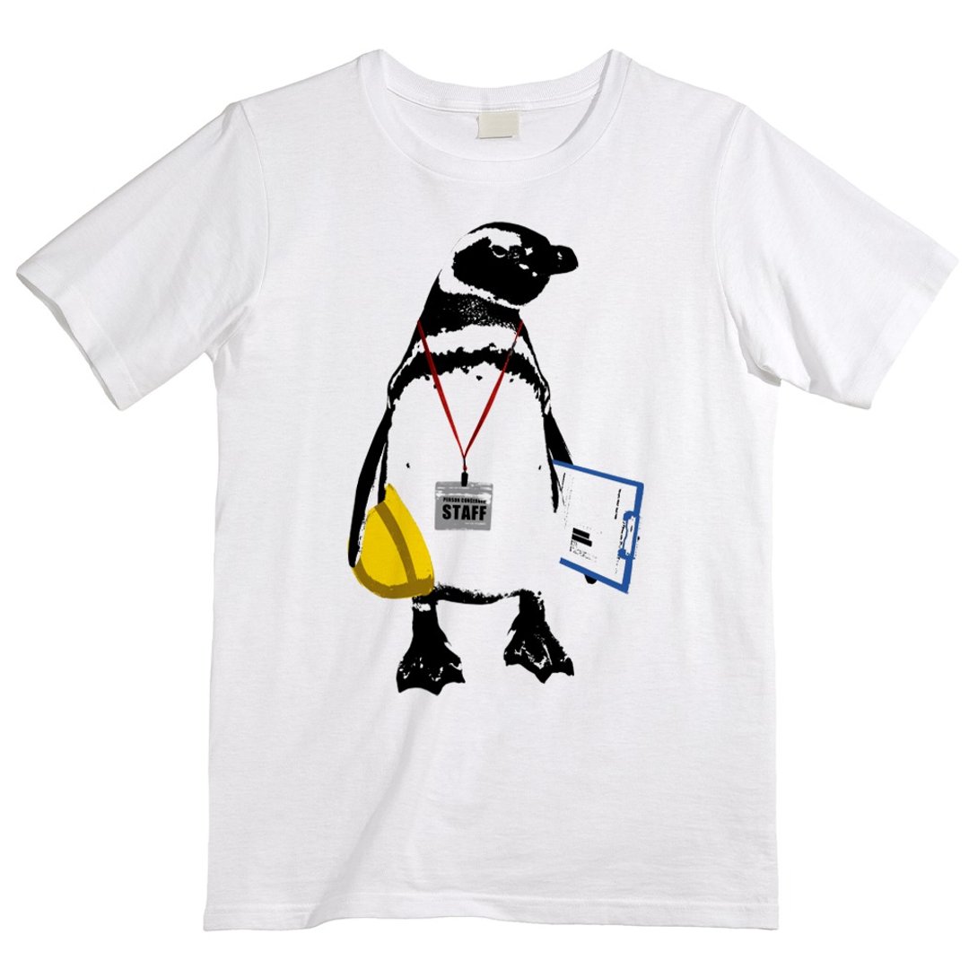 Tshirt / Working Staff Penguin - 男装上衣/T 恤 - 棉 白色