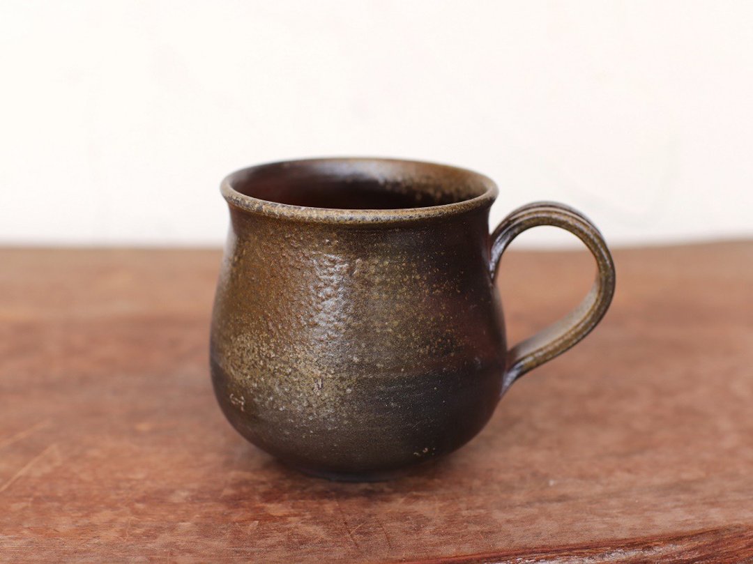 Bizen ware coffee cup (middle) c2-226 - 咖啡杯/马克杯 - 陶 咖啡色