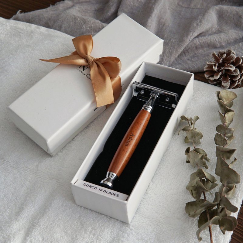 【定制化】木制男士刮胡刀 -可刻中文字 - 彩妆刷具/镜子/梳子 - 木头 