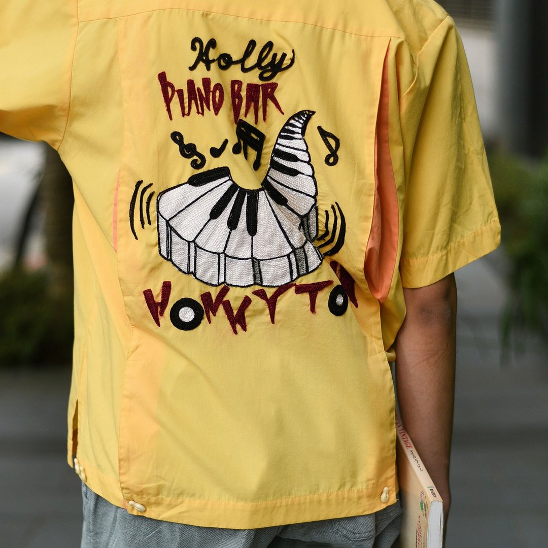 70s king louie bowling Shirts 保龄球衫 / Vintage古着 - 男装衬衫 - 棉 黄色