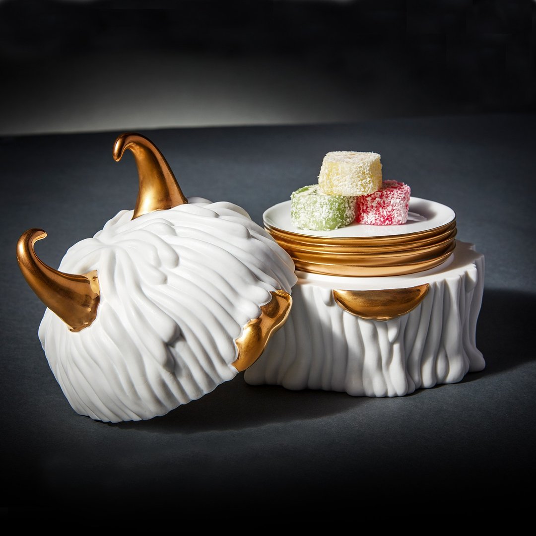 小怪兽四入点心盘 - 白金【L'Objet】 - 摆饰 - 瓷 白色