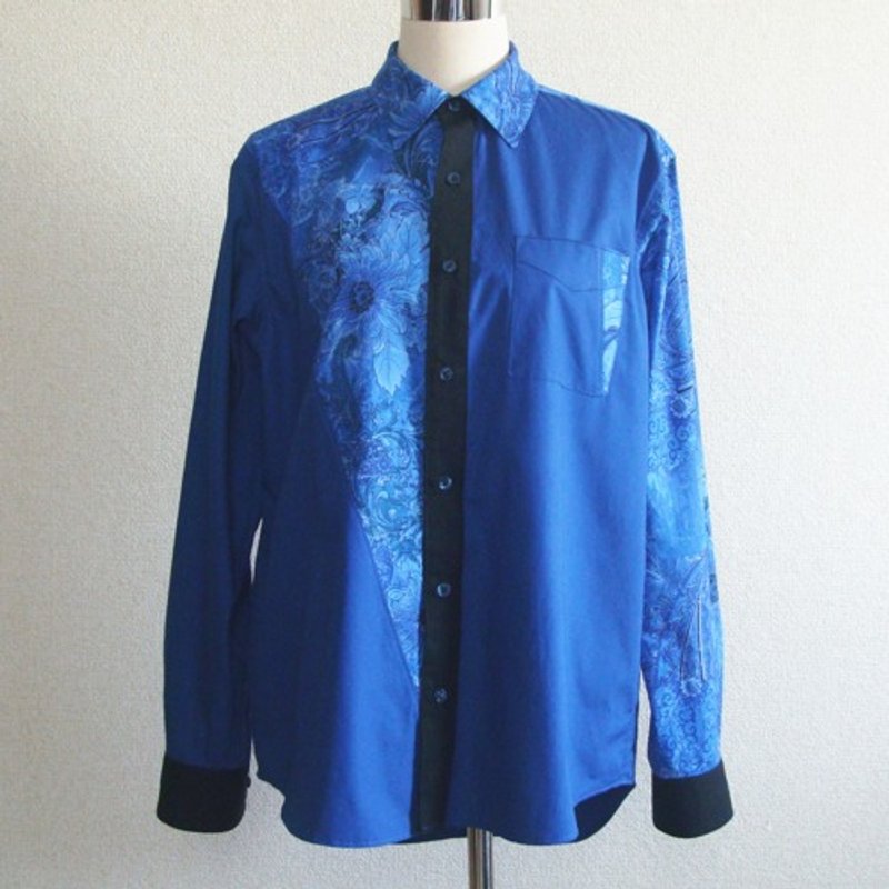 艺术家设计衬衫 024 – 独一无二的个性衬衫 - 男装衬衫 - 棉．麻 蓝色