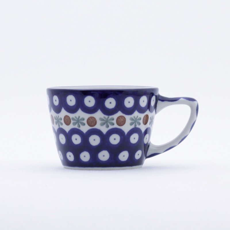 波兰陶 马克杯-200ml-高6.5cm-经典孔雀眼与蜻蜓 - 咖啡杯/马克杯 - 陶 蓝色