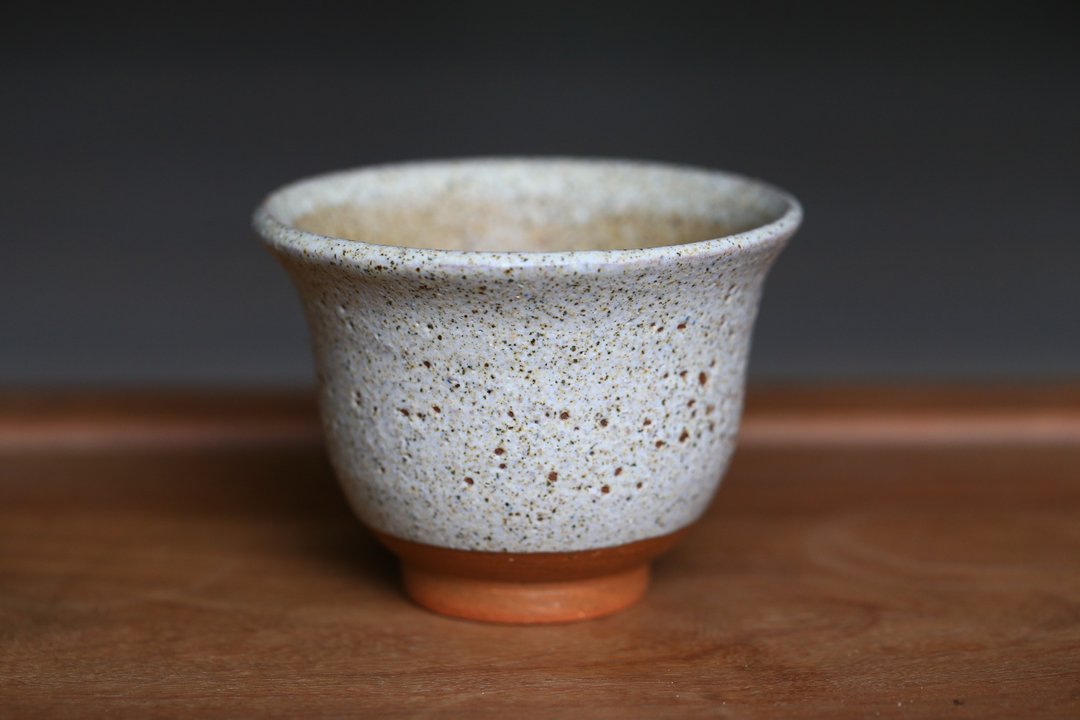 【 灰釉 】 微虫蛀 白里带蓝 点心杯 汤杯 二 - 其他杯子 - 陶 