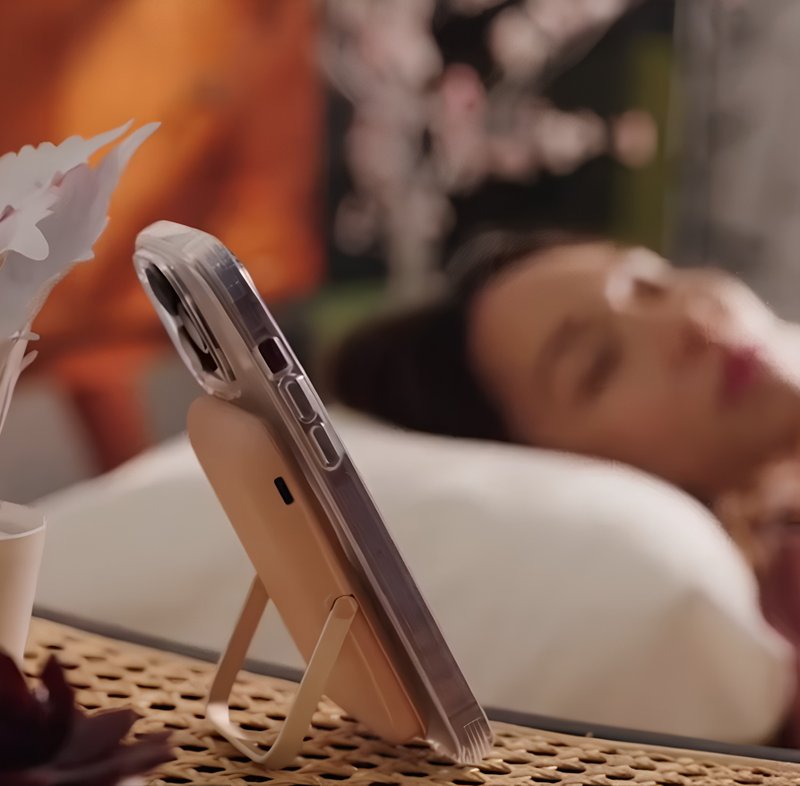 5000mAh 20W  Hoveo支架款磁吸行动电源支持MagSafe 粉色 - 充电宝/传输线 - 其他材质 粉红色