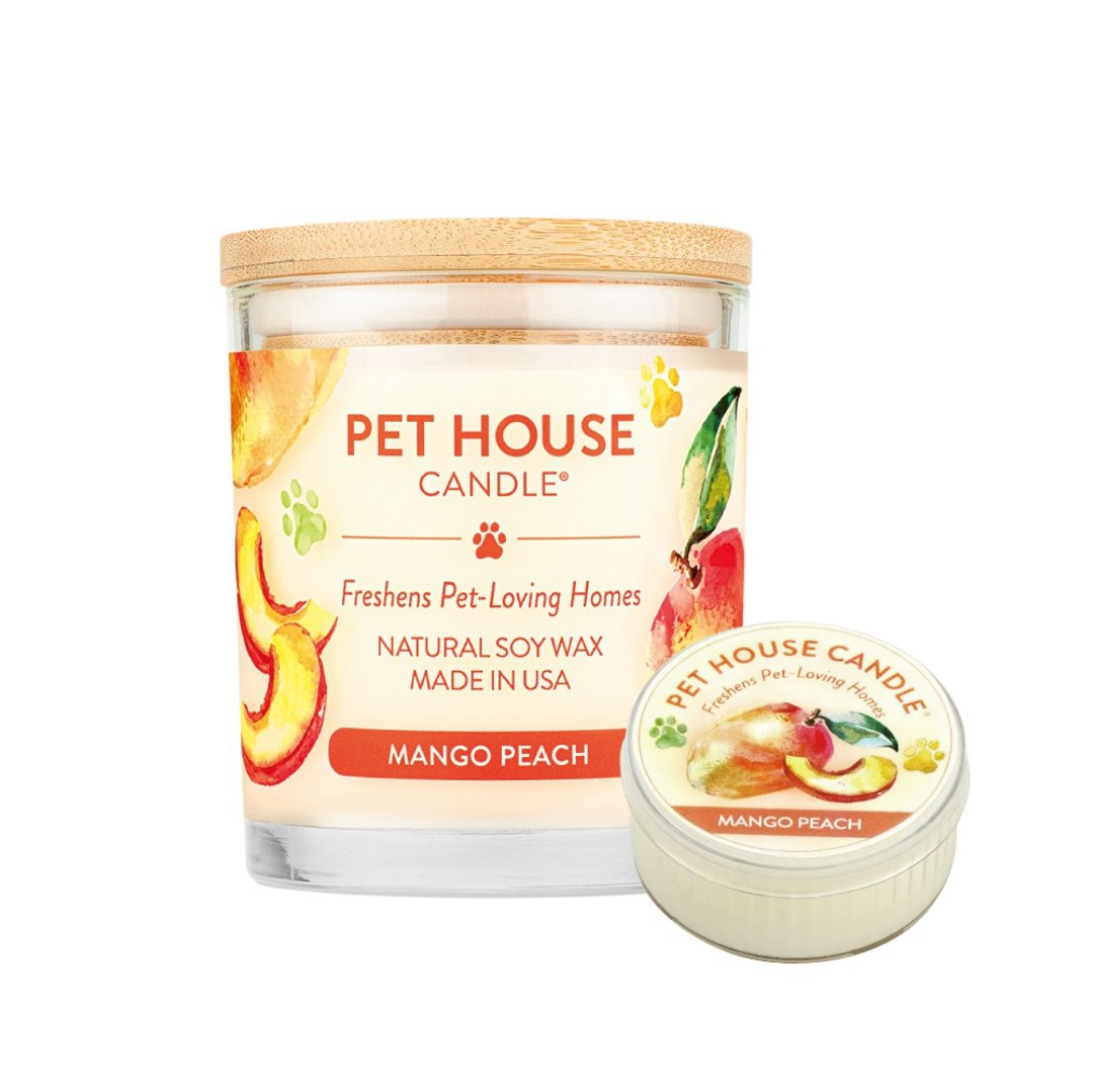 【美国PET HOUSE】室内除臭宠物香氛蜡烛-芒果蜜桃 - 蜡烛/烛台 - 蜡 