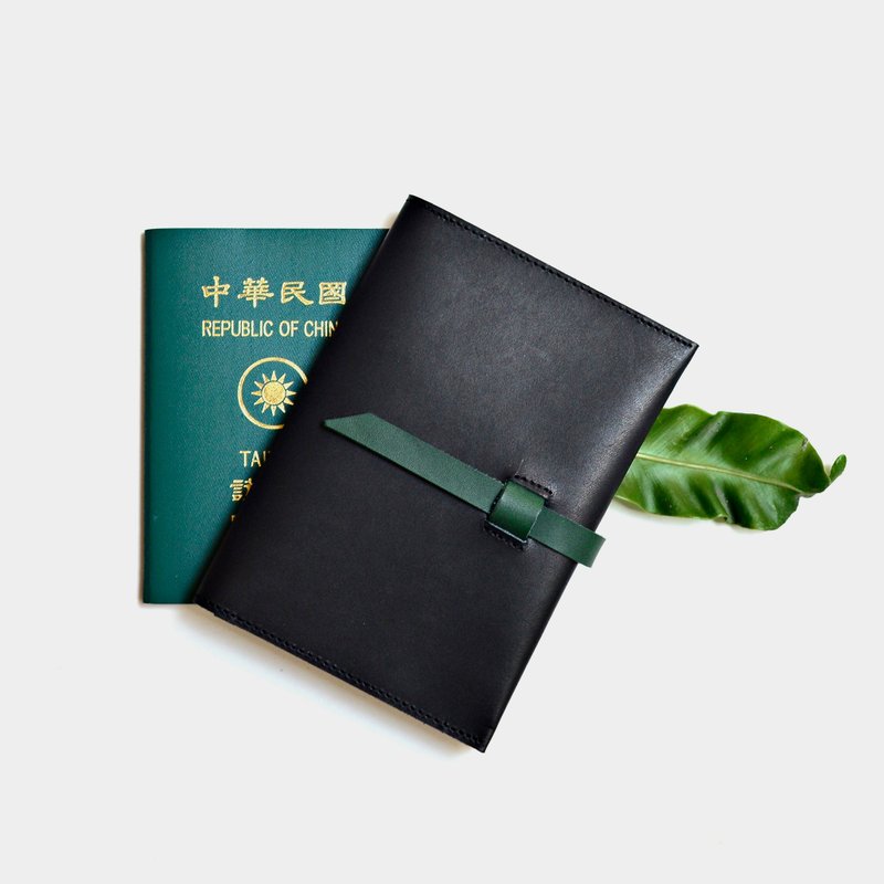 【丛林夜曲的门票】植鞣牛皮护照套 黑色皮革护照夹 出国旅游必备 - 护照夹/护照套 - 真皮 黑色