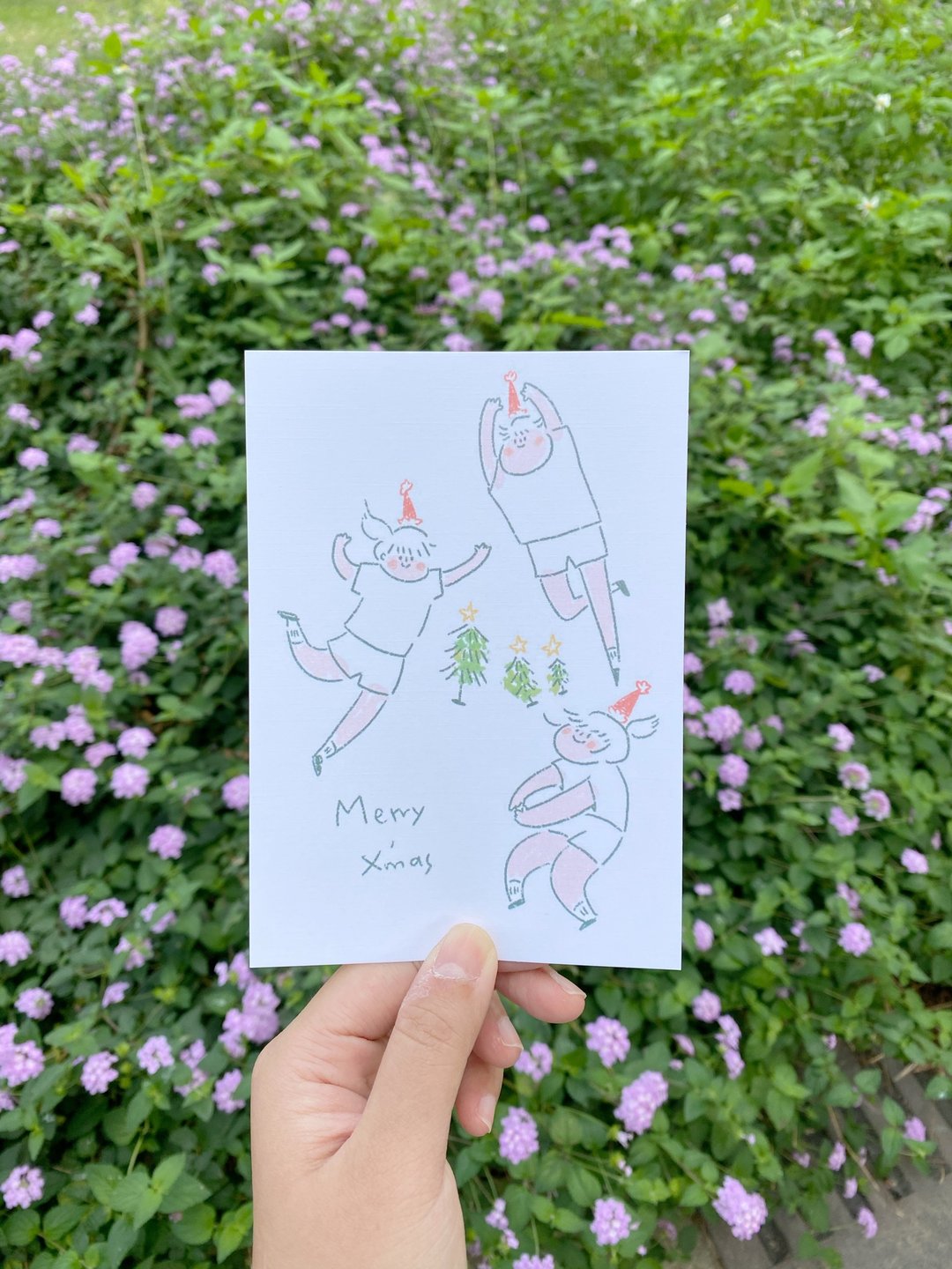 冬天排球咖 / 圣诞卡 Carrie Xmas Card - 卡片/明信片 - 纸 绿色