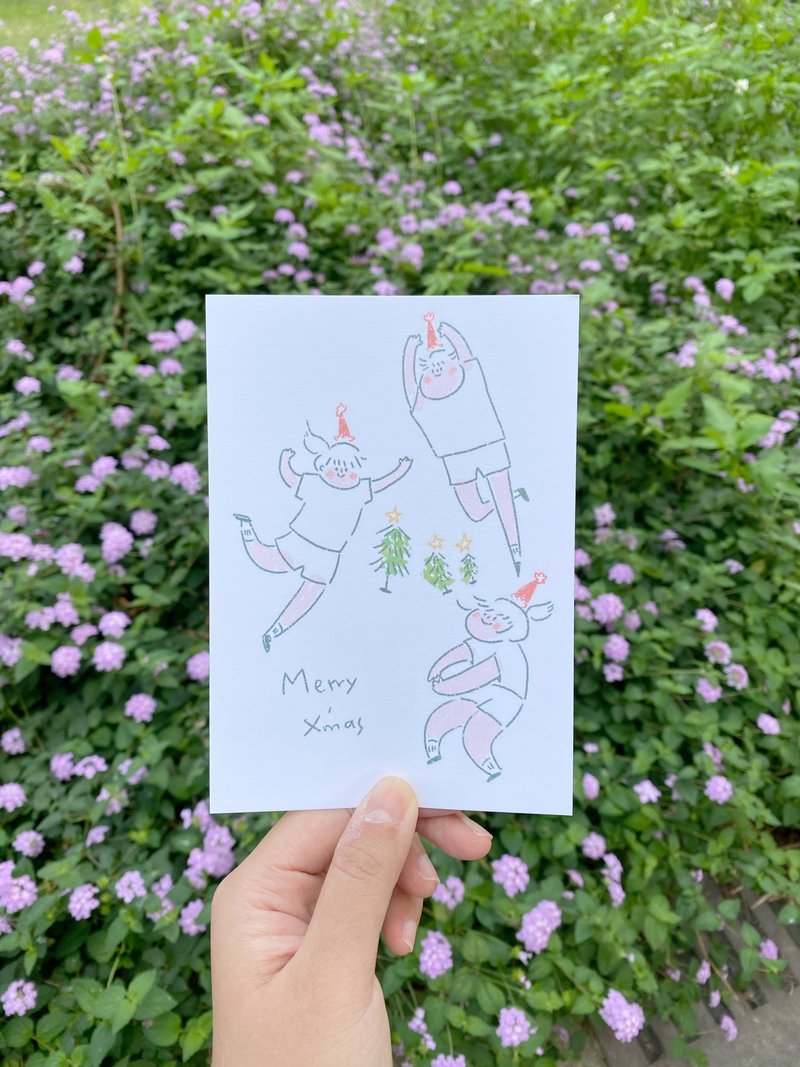 冬天排球咖 / 圣诞卡 Carrie Xmas Card - 卡片/明信片 - 纸 绿色