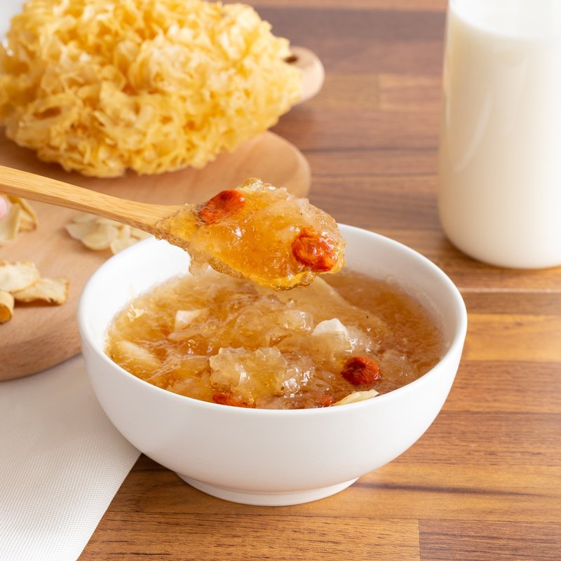 料理包 | 养颜莲子银耳汤 (全素可) 白木耳 养颜美容 中药 养生 - 料理包 - 新鲜食材 咖啡色