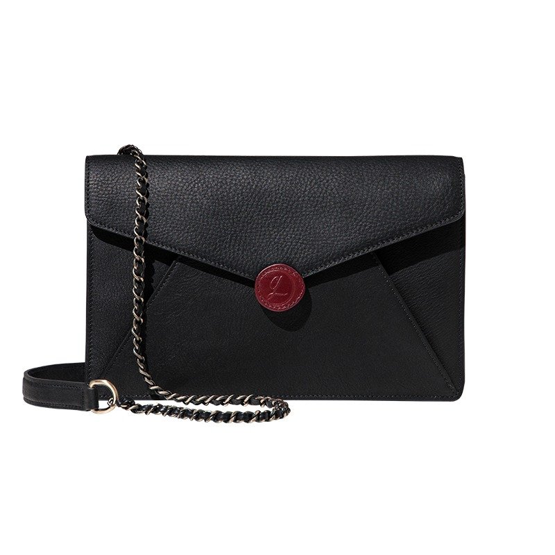 HANDOS X 李佑群 联名设计Invitation链条肩背手拿包 黑 - 手拿包 - 真皮 黑色