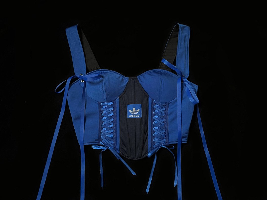 REGETHER 古着改制 sportswear 罩杯式绑带马甲-adidas Originals - 女装背心 - 尼龙 蓝色