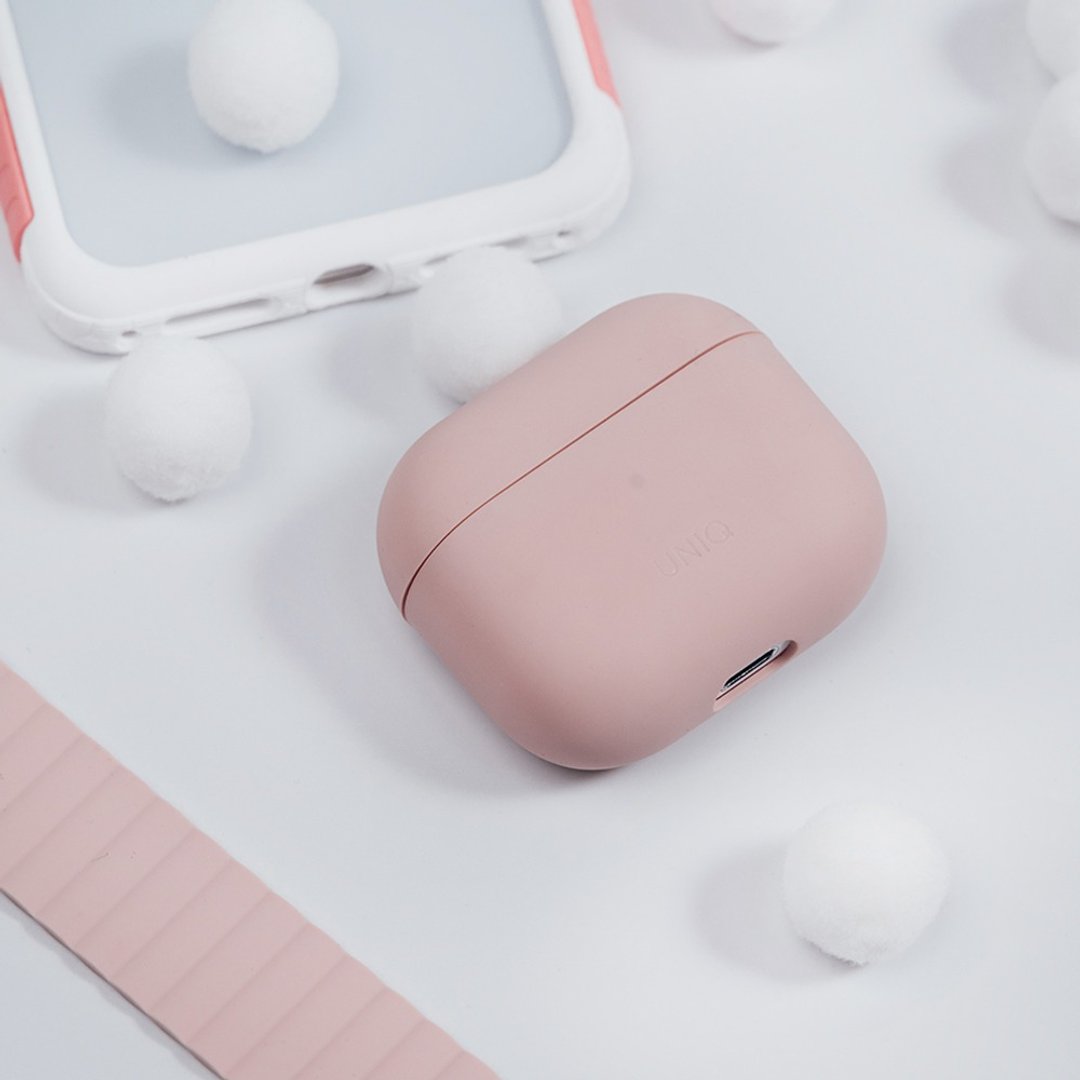 AirPods 3 /4 代 Lino简约液态硅胶蓝牙耳机保护套-粉色 - 手机配件 - 硅胶 粉红色