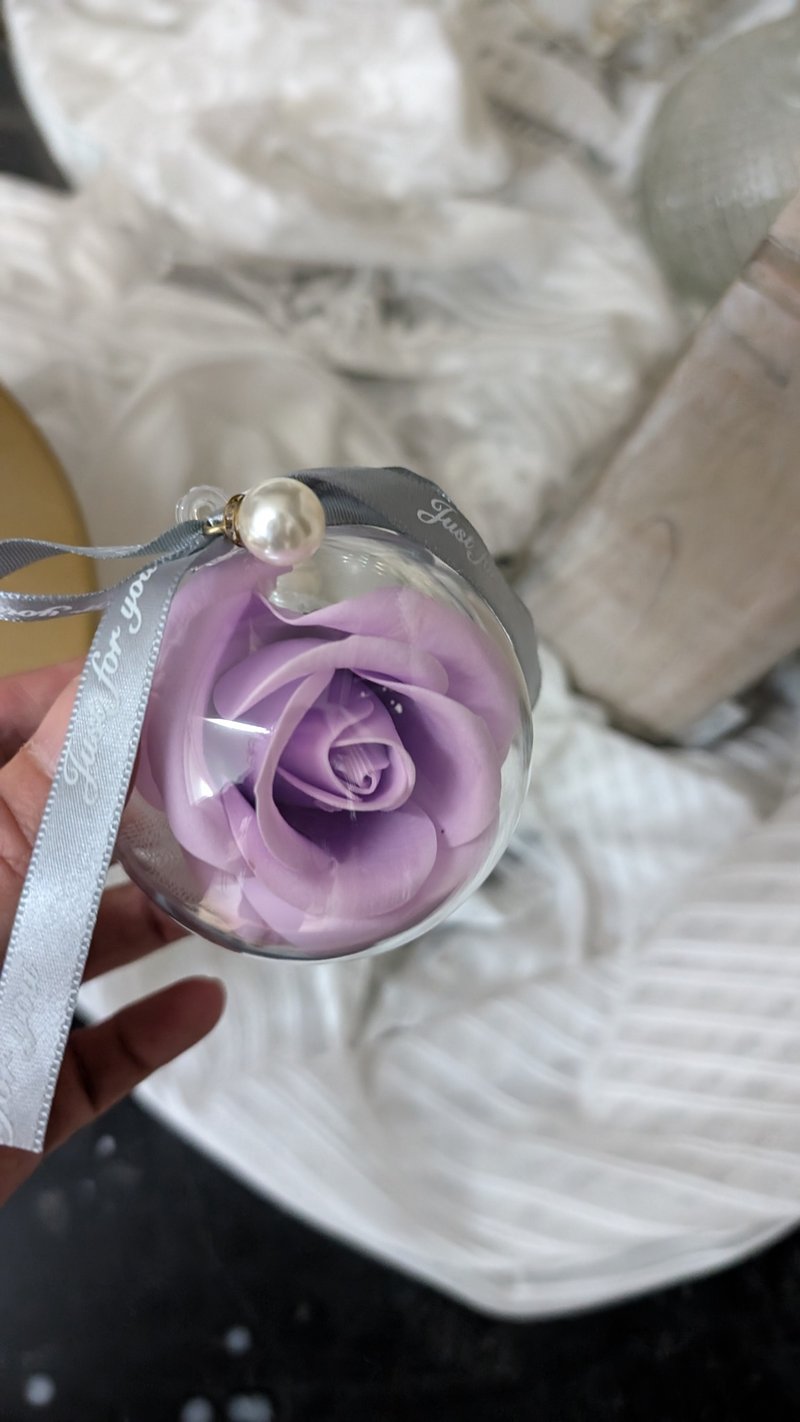婚礼小物 企业赠品 浅紫玫瑰皂花 银灰缎带 香皂花球 - 其他 - 其他材质 紫色