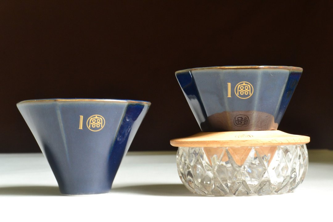 易。双滤杯组 手作陶瓷滤杯 锥形咖啡滤器 稳定萃取 - 咖啡壶/周边 - 瓷 蓝色