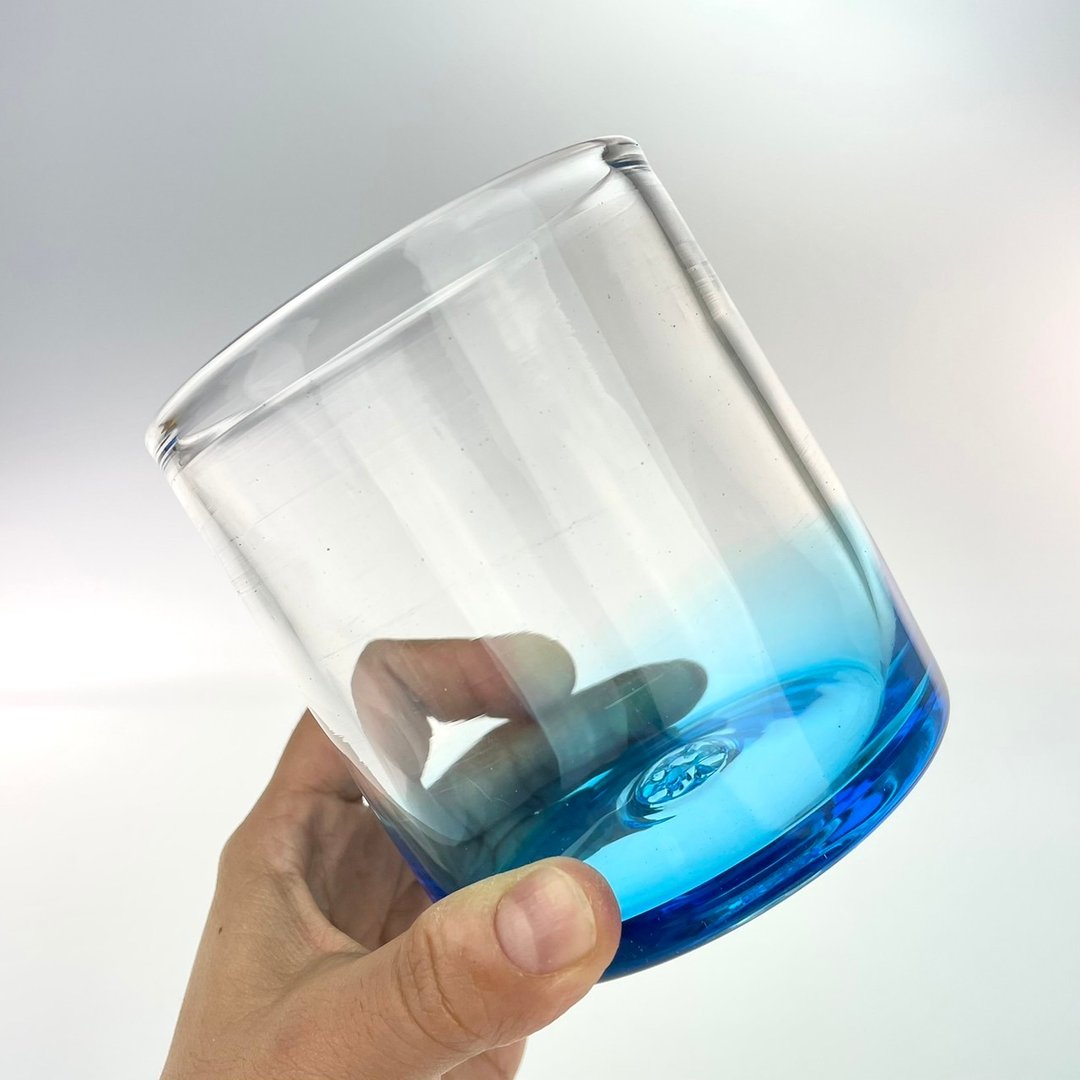 海洋蓝威士忌杯ll 手作玻璃杯 纯手工吹制 - 玻璃杯 - 玻璃 