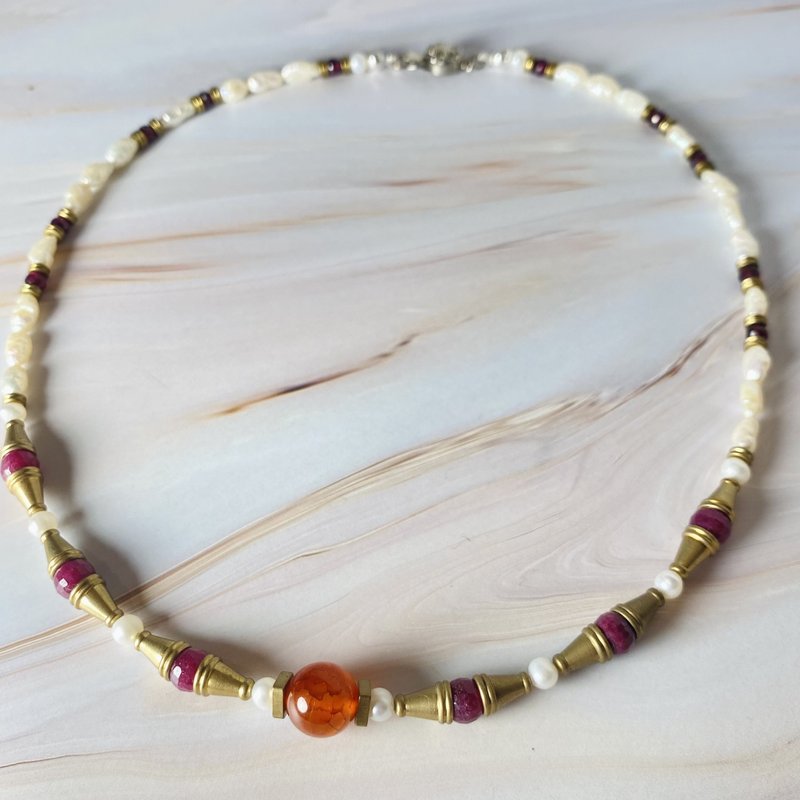 黄铜矿石项链 - 项链 - 铜/黄铜 多色