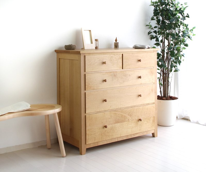 旭川家具 山冈木材工业 SALLY 抽屉柜 - 收纳用品 - 木头 咖啡色