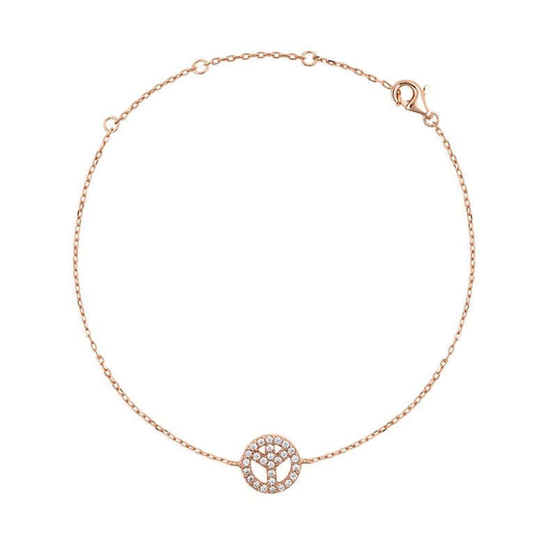 纯银和平标志手链 - 手链/手环 - 纯银 多色