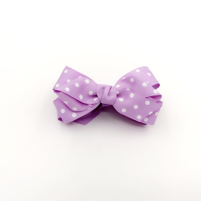 紫色点点 蝴蝶结。小香蕉夹 - 发饰 - 其他材质 紫色