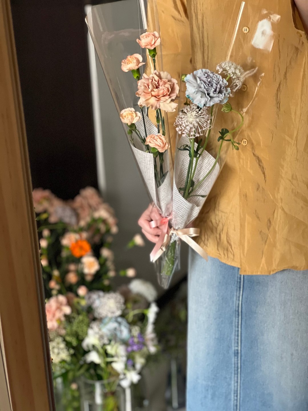 康乃馨单支花束 5/7-5/11出货限定  母亲节小花束 配花随机搭配 - 摆饰 - 植物．花 粉红色