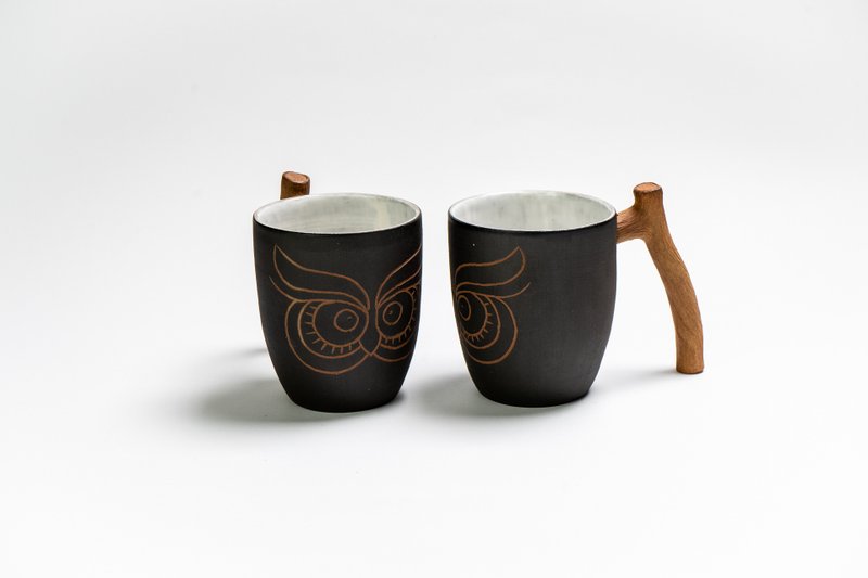 萧克昌  猫头鹰叮当杯(2入一组) - 咖啡杯/马克杯 - 陶 