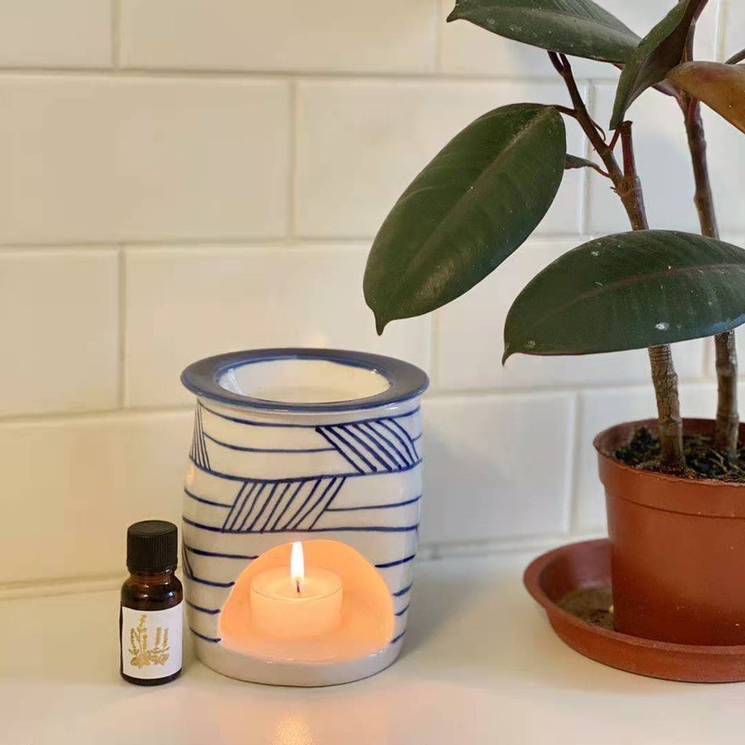 棋盘 手工陶瓷香薰炉精油扩香器 Oil Burner - 香薰/精油/线香 - 瓷 白色