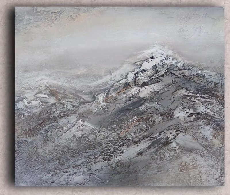 现代艺术原创压克力画喜马拉雅雪山手工艺术品 - 海报/装饰画/版画 - 压克力 银色