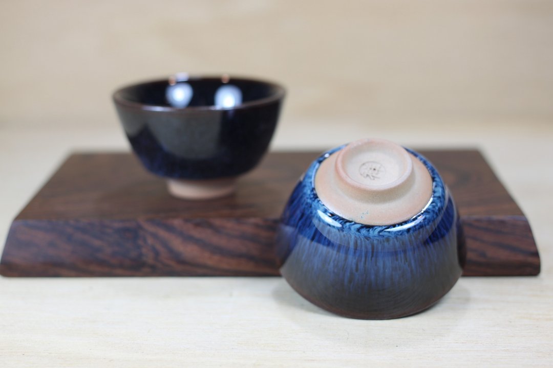 【我爱妈妈】50ml 湛海 天目对杯 中式小茶杯 名家叶敏祥作品 - 茶具/茶杯 - 瓷 