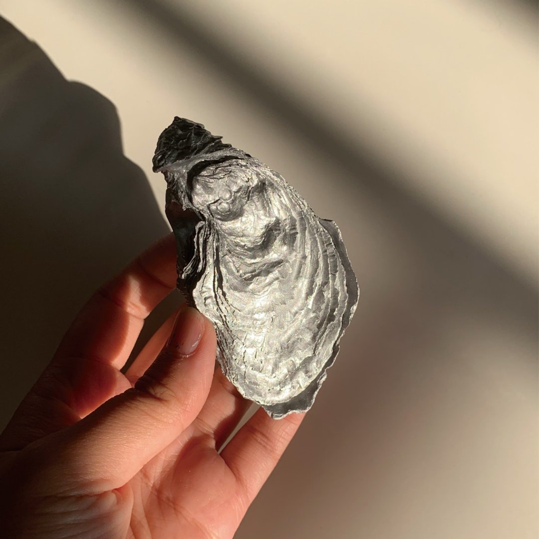 天然牡蛎摆盘#银色 东石生蚝母贝壳/手工艺品/饰品盘 - 摆饰 - 贝壳 银色