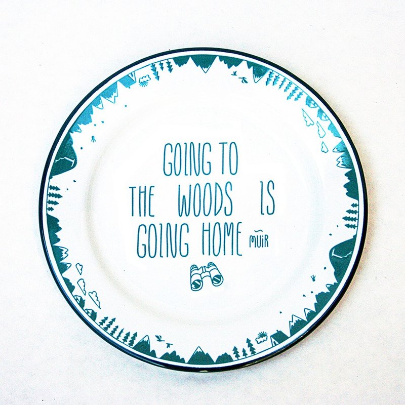 Forest & Waves珐琅盘/森林绿 - 浅碟/小碟子 - 珐琅 绿色