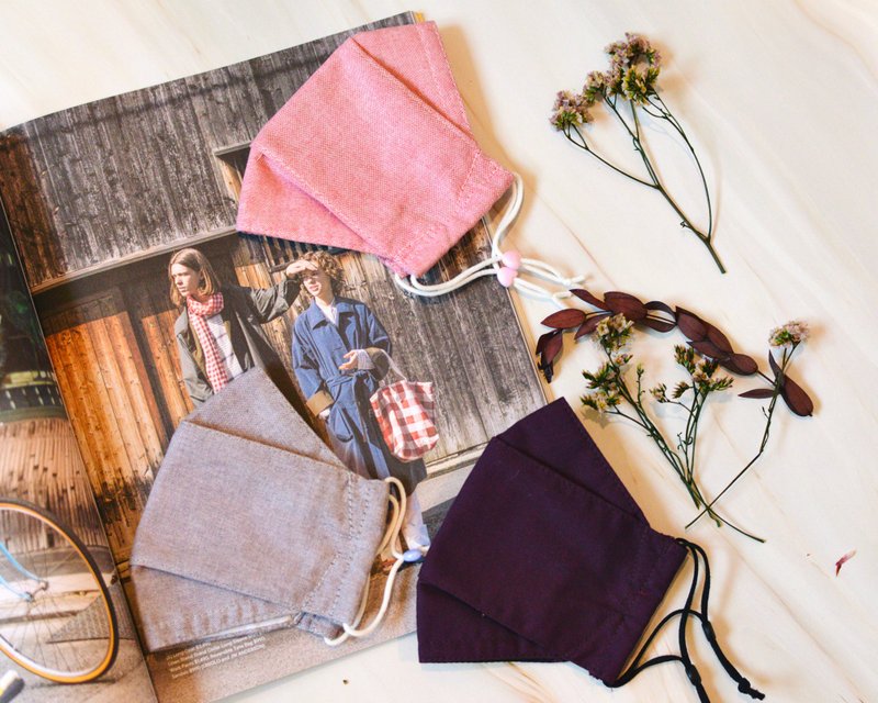 Mulberry Pantone Facemask  - handmade 4 layers 100% double yarn cotton - 口罩 - 棉．麻 