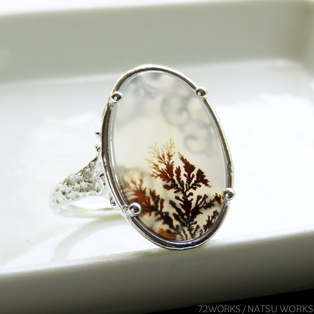 Dendritic Agate Ring - 戒指 - 宝石 咖啡色