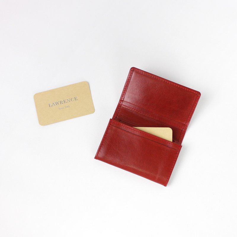 意大利植鞣革牛皮名片夹/卡片夹/名片收纳 生日情人节礼物 - 皮夹/钱包 - 真皮 咖啡色