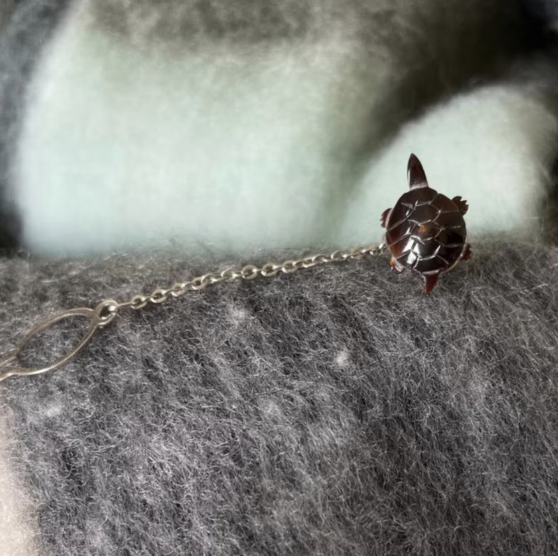 古董银色咖啡动物乌龟领带针别针胸针 W541 - 领带/领带夹 - 其他金属 银色