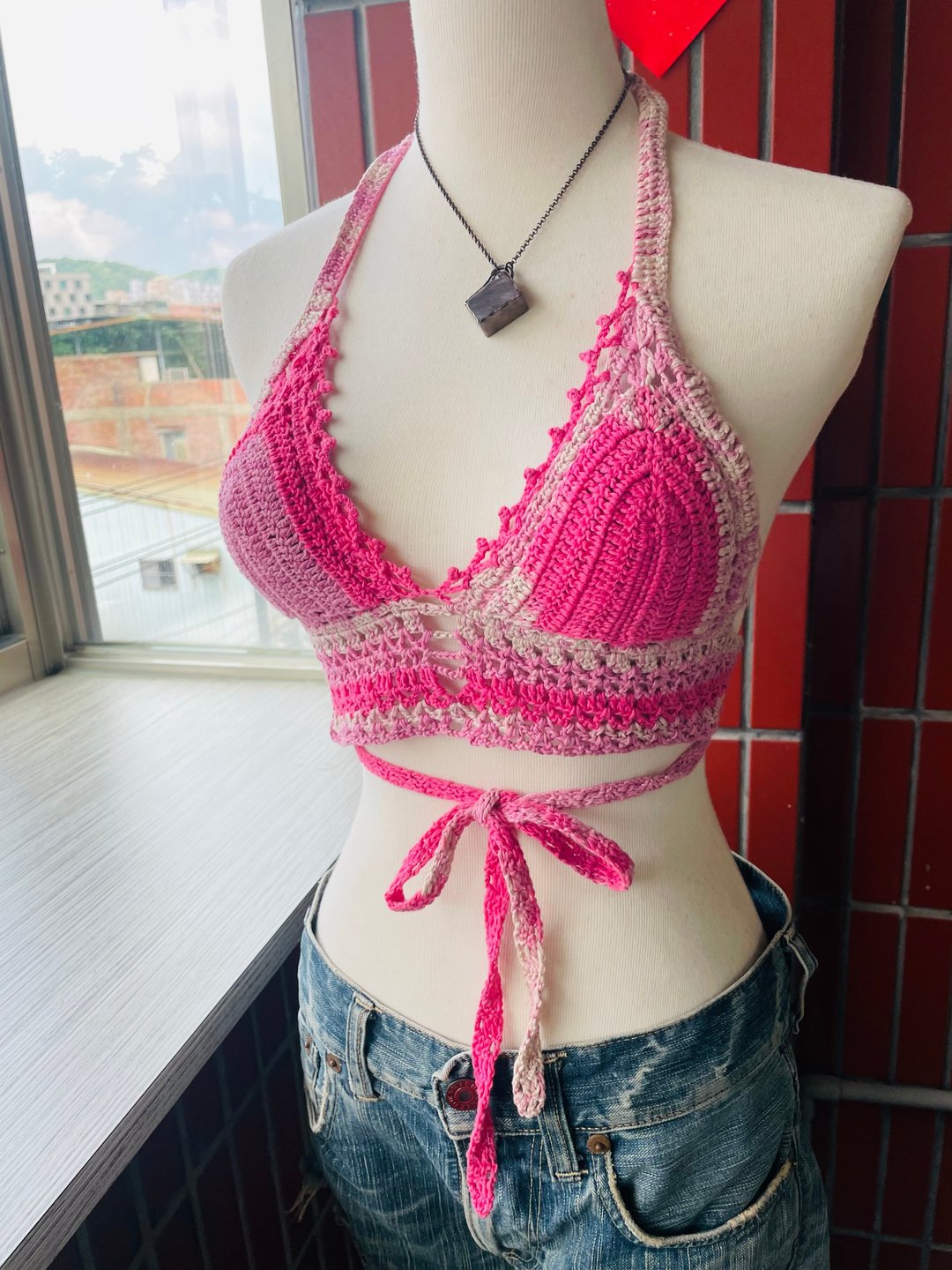 革物制织丨手织比基尼_莓果桃桃子_百分百亲肤棉 - 女士内衣裤 - 棉 