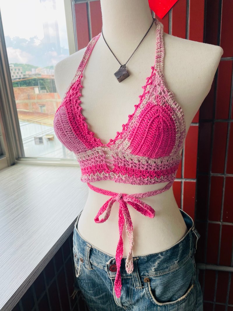 革物制织丨手织比基尼_莓果桃桃子_百分百亲肤棉 - 女士内衣裤 - 棉．麻 