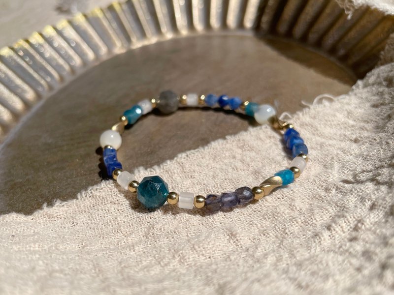 人缘灵感 ∣ 磷灰石 蓝晶石 堇青石 天然石手链 - 手链/手环 - 半宝石 蓝色
