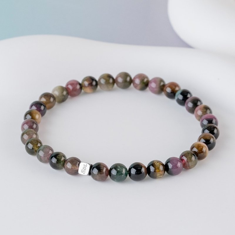 双色碧玺 | 天然能量水晶手串 | 5.5-6.5mm  D14504 - 手链/手环 - 水晶 多色