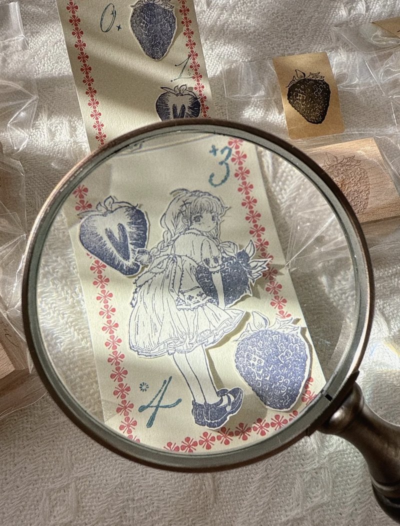 草莓系列 木質手帳印章 - 印章/印台 - 木头 卡其色