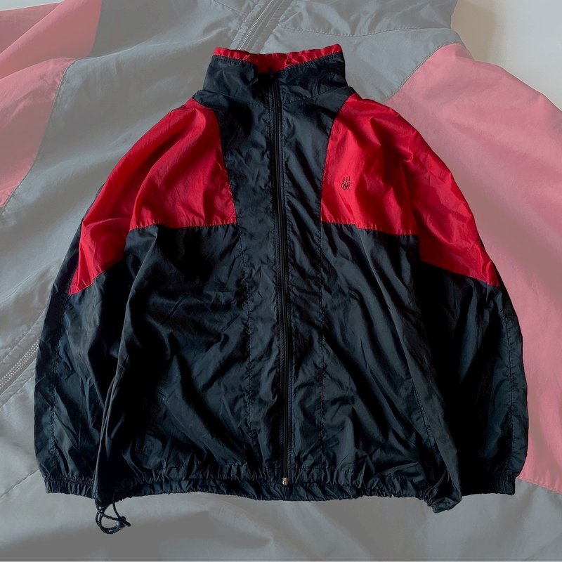 --两光师古着--红黑刺绣美国奥林匹克防风外套 - 男装外套 - 其他材质 红色