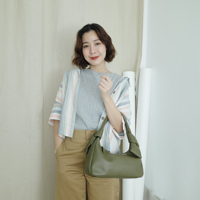 泰国品牌预购 WHITEOAKFACTORY Ho bow bag - Olive green - 侧背包/斜挎包 - 其他材质 绿色