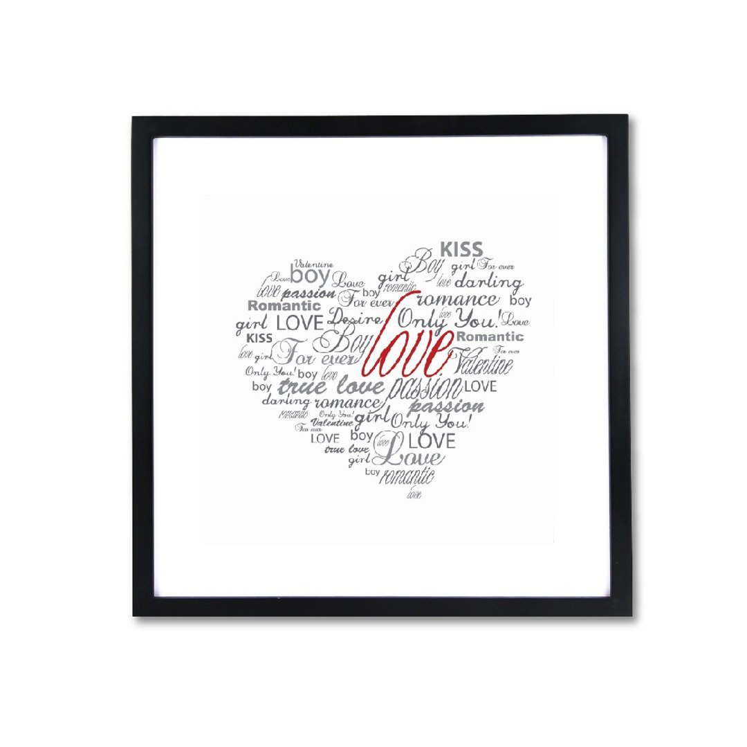 装饰画相框 LOVE 43x43cm Loft 工业风 室内设计 布置 摆设 画框 - 画框/相框 - 木头 黑色
