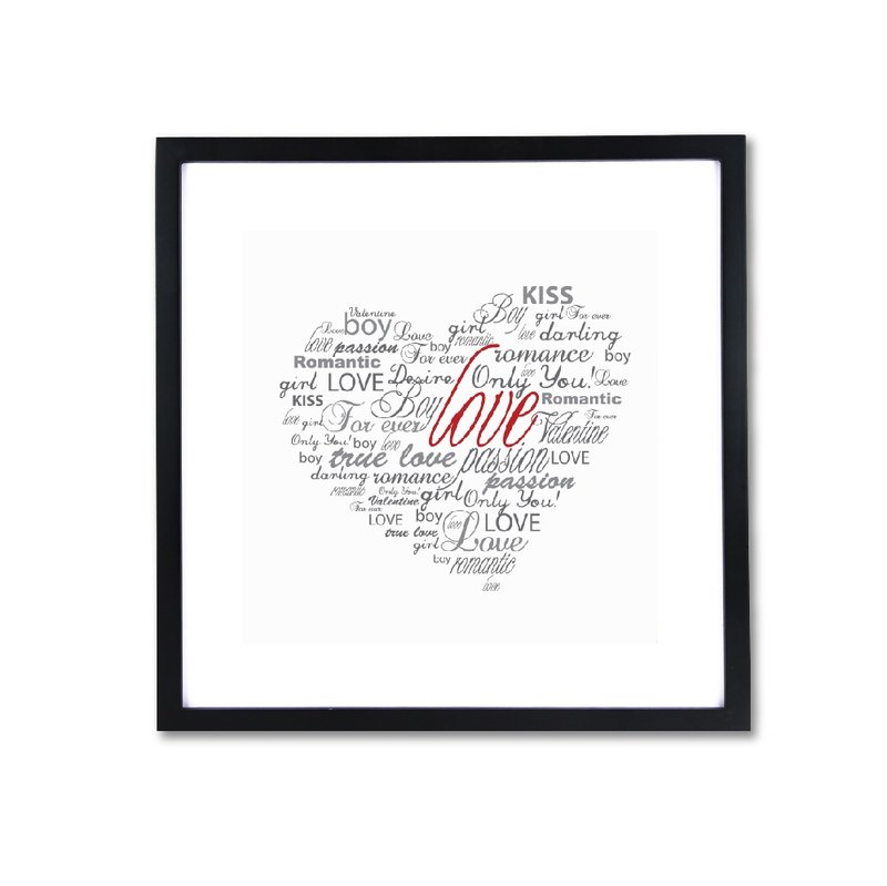 装饰画相框 LOVE 43x43cm Loft 工业风 室内设计 布置 摆设 画框 - 画框/相框 - 木头 黑色
