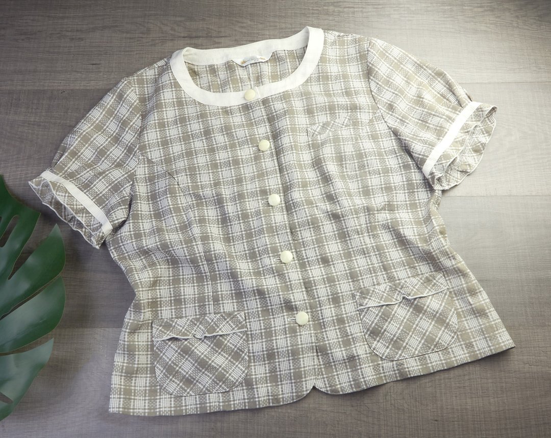 加大码 | 复古女式衬衫 | 女士复古上衣 | 女式复古衬衫服装 - 女装衬衫 - 其他材质 蓝色