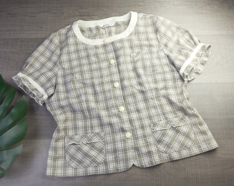 加大码 | 复古女式衬衫 | 女士复古上衣 | 女式复古衬衫服装 - 女装衬衫 - 其他材质 蓝色