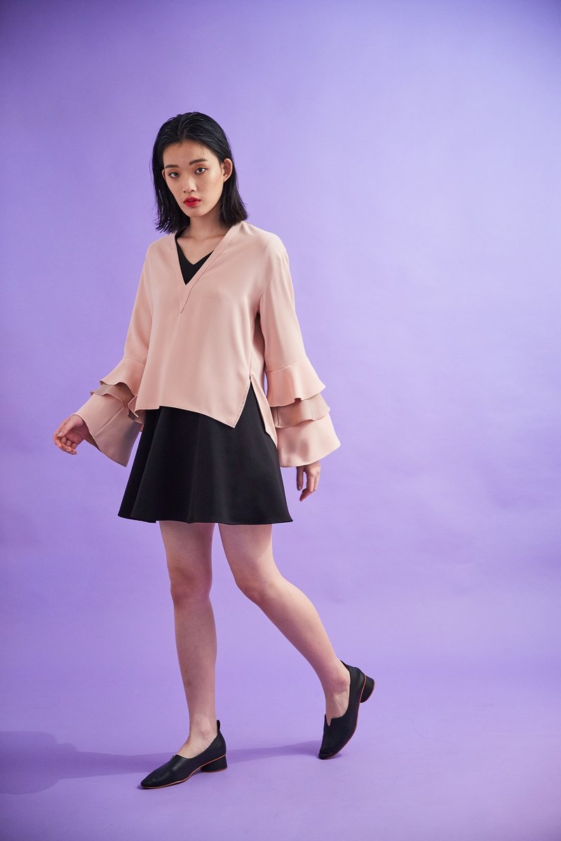 Phoenix Blouse (Pink nude) - 女装上衣 - 棉．麻 粉红色