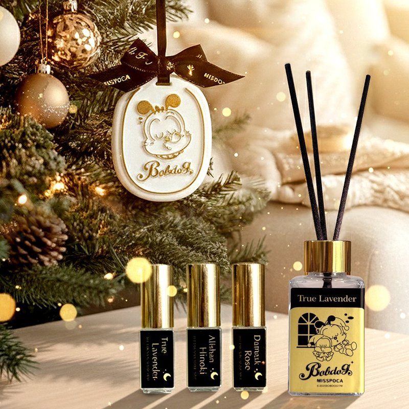 【包邮・买1送3】日本Bobdog联名款 舒眠扩香 豪华5件组礼盒 - 香薰/精油/线香 - 精油 金色